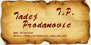 Tadej Prodanović vizit kartica